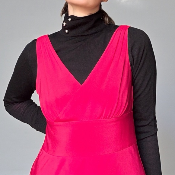 J. Crew Bright Pink Satin Silk Dress Y2K Size 4 - Picture 4 of 11